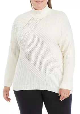 Plus Reversible Directional Stitched Sweater