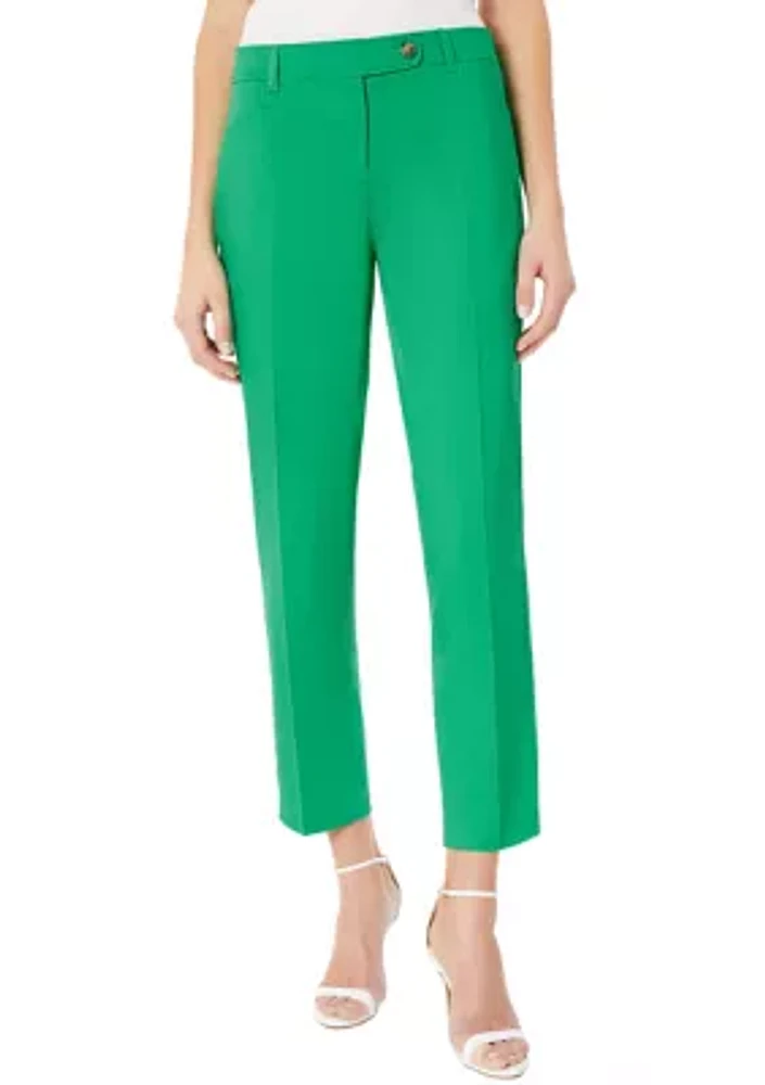 Petite Fly Front Duke Slim Ankle Pants