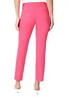 Women's Pull On Wide Waistband Front Seam Slim Ankle Pants