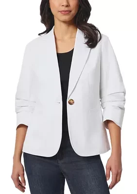 Women's City Denim Pleated Sleeve Blazer