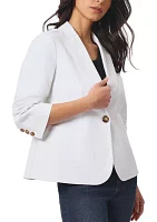 Women's City Denim Pleated Sleeve Blazer