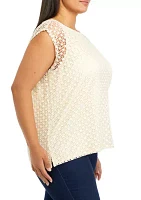 Plus Lace Cap Sleeve Top