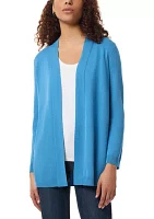 Petite Open Front Cardigan with Novelty Placket