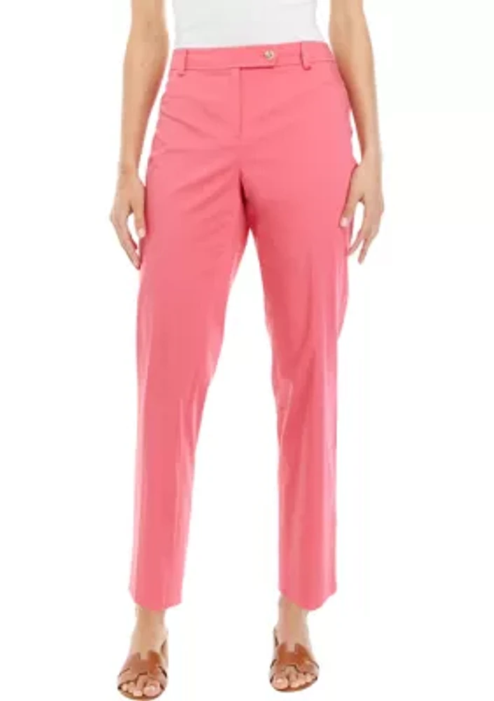 Petite Fly Front Duke Slim Ankle Pants