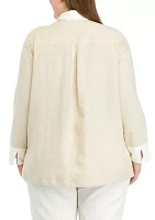 Plus Popover Tunic Top with Side Slits