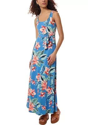 Women's Sleeveless Printed Maxi Dress