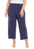 Plus Pull On Wide Leg Crop Pants