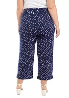 Plus Pull On Wide Leg Crop Pants