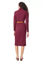 Women's Long Sleeve Turtleneck Sweater Dress