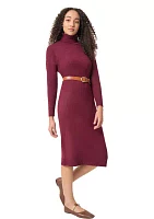 Women's Long Sleeve Turtleneck Sweater Dress