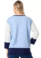 Women's Long Sleeve Color Block Serenity Knit Sweater