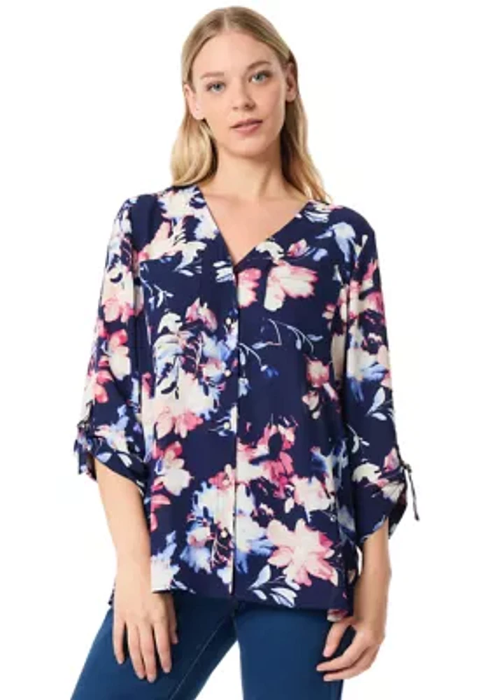 Women's Printed V-Neck Top