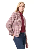 Women's Faux Double Breasted Tweed Jacket