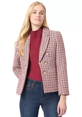 Petite Faux Double Breasted Tweed Jacket