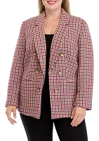 Plus Faux Double Breasted Tweed Jacket