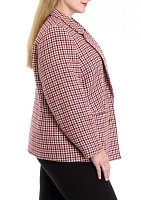 Plus Faux Double Breasted Tweed Jacket