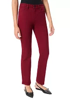 Petite Lexington Straight Colored Pants