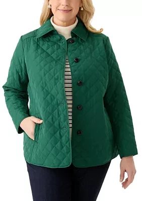 Plus 5 Button Quilted Jacket