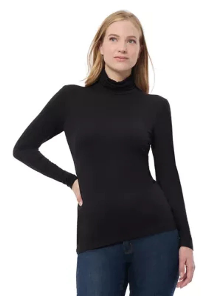 Women's Long Sleeve Jersey Turtleneck Top