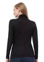 Women's Long Sleeve Jersey Turtleneck Top