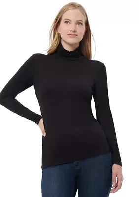 Petite Long Sleeve Mock Neck Top