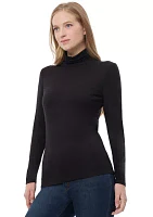 Petite Long Sleeve Mock Neck Top