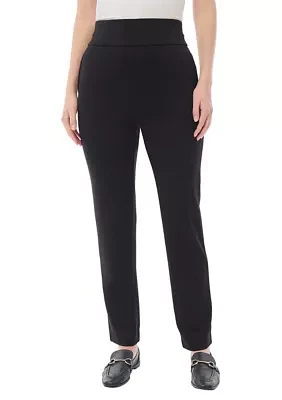 Petite Pull On Serenity Knit Straight Pants