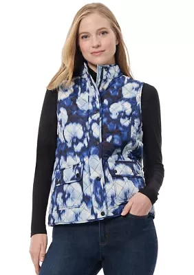 Petite Patch Pocket Printed Vest