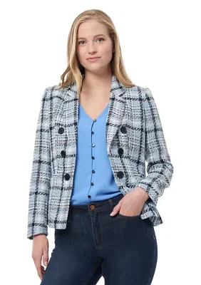 Women's Plaid Double Breasted Blazer