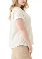 Plus Short Sleeve Side Button Blouse
