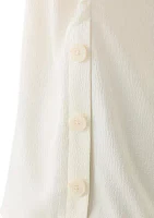 Plus Short Sleeve Side Button Blouse
