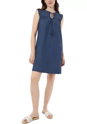 Women's Sleeveless Denim Dress