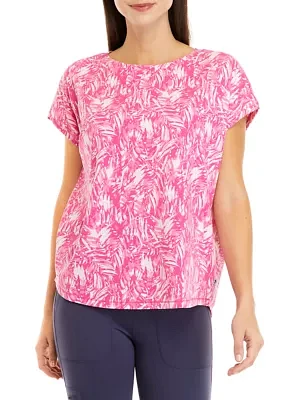 Women's Short Sleeve Crew Neck Printed Top