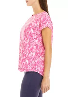 Women's Short Sleeve Crew Neck Printed Top