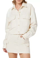 Women's Cropped Oversized Button Down Shirt