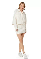 Women's Cropped Oversized Button Down Shirt