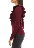 Women's The Liv Ruffle Long Sleeve Knit Top