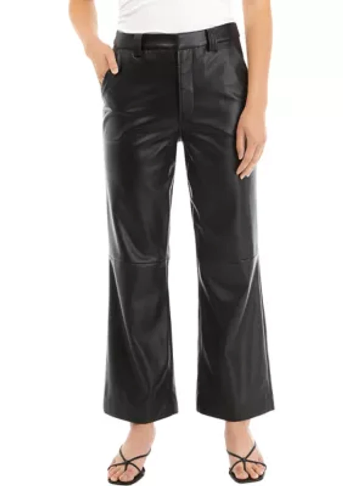 Women's The Mia Cropped Vegan Leather Trouser Pants