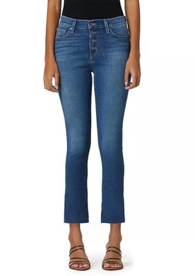 Women's Crop Bootcut Jeans with Button Fly