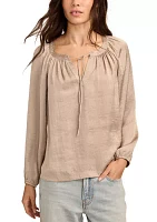 Women's Notch Neck Peasant Top