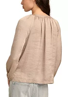 Women's Notch Neck Peasant Top