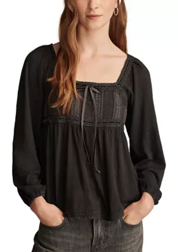 Lace Paneled Tunic T-Shirt