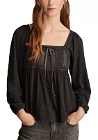 Lace Paneled Tunic T-Shirt