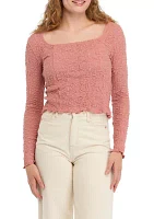 Women's Textured Lace Square Neck Top