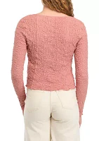 Women's Textured Lace Square Neck Top