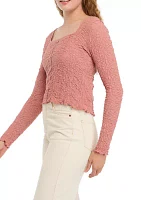 Women's Textured Lace Square Neck Top