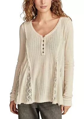 Women's Lace Swing Henley Shirt