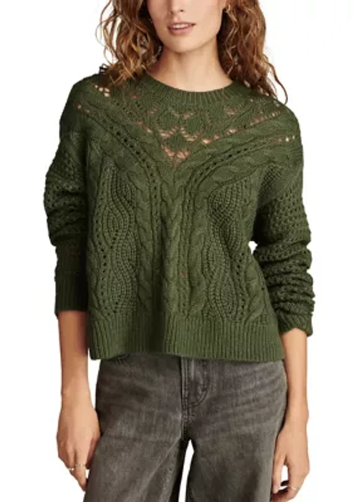 Women's Pointelle Crew Sweater