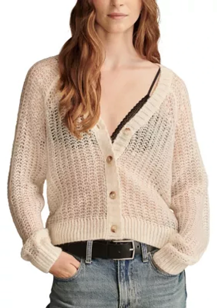 Open Work Half Stitch Cardigan