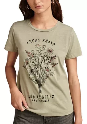 Women's Embellished Floral Graphic T-Shirt